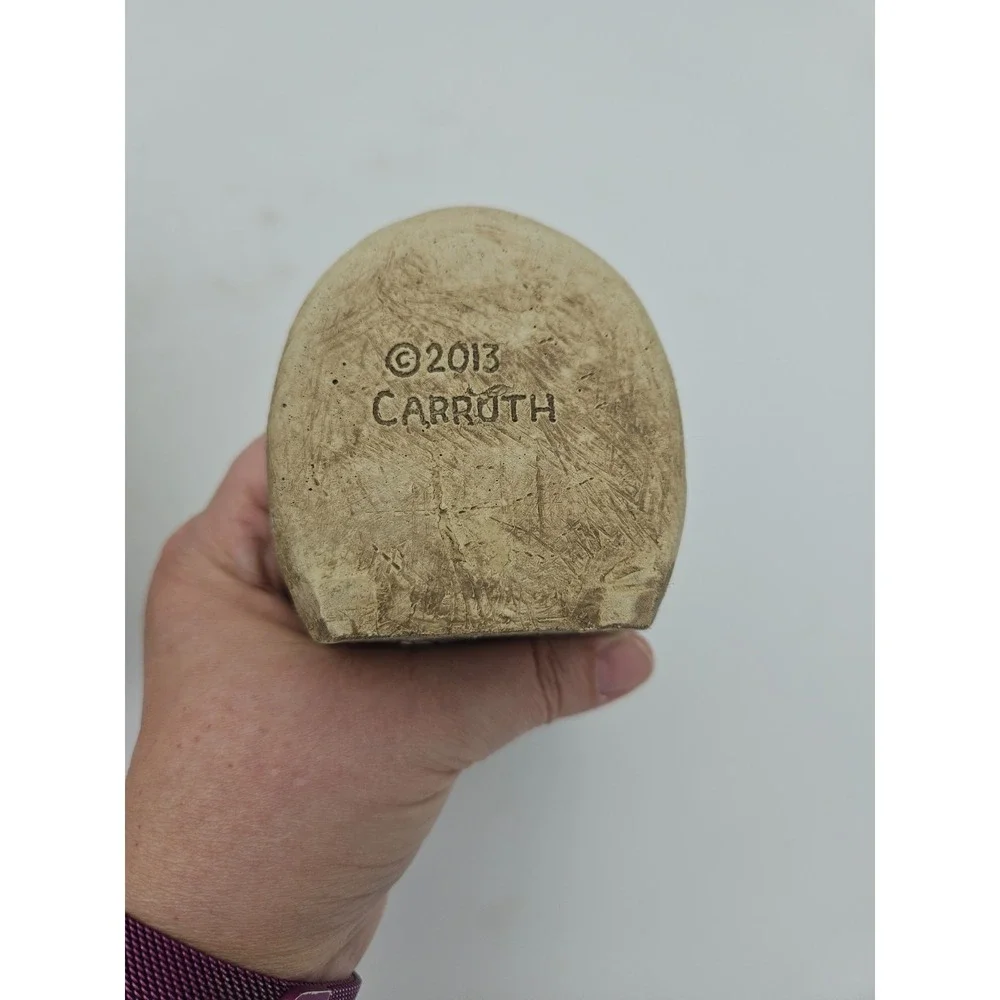 George Carruth Candle Light Nativity 2013 Stone Votive Holder Christmas 5.75